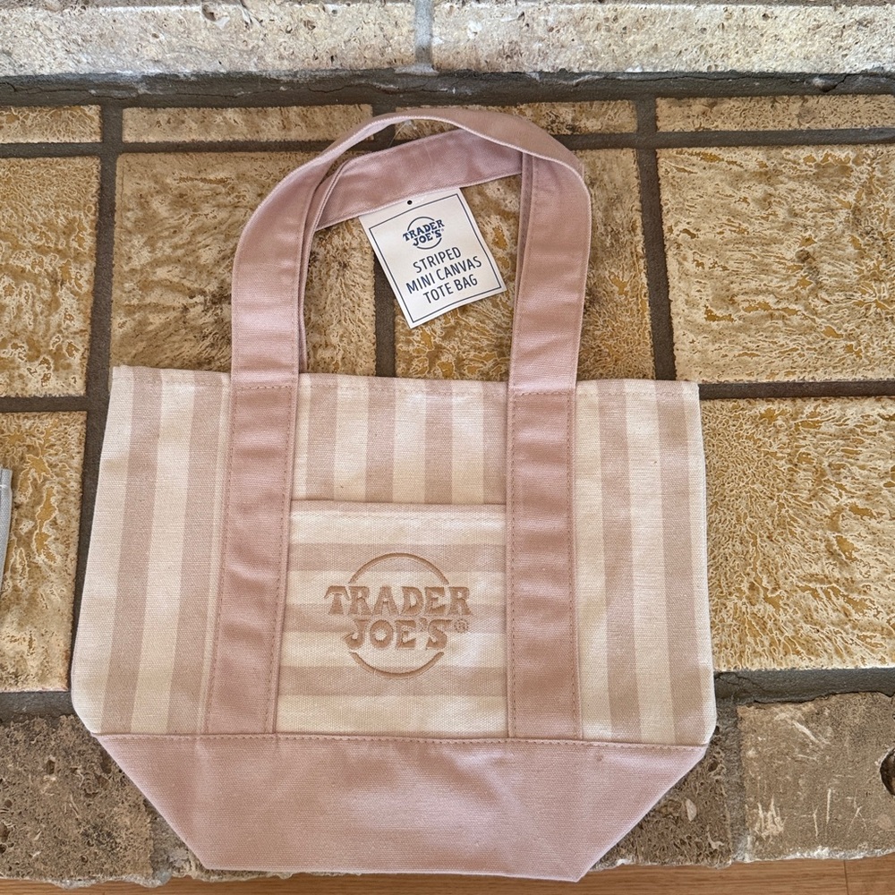 Trader Joe’s Mini Tote in pink.